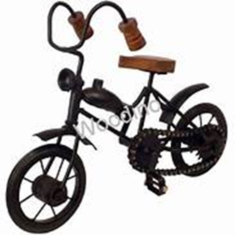 Picture of basera Wooden and Cast Iron Small Brushed Cycle Home Decorative Item (Black, 10 x 7 inch)