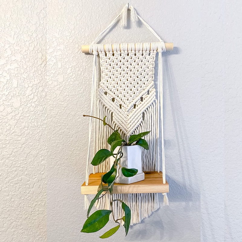 Picture of Urooz Macramé Wall Hanging Shelf 